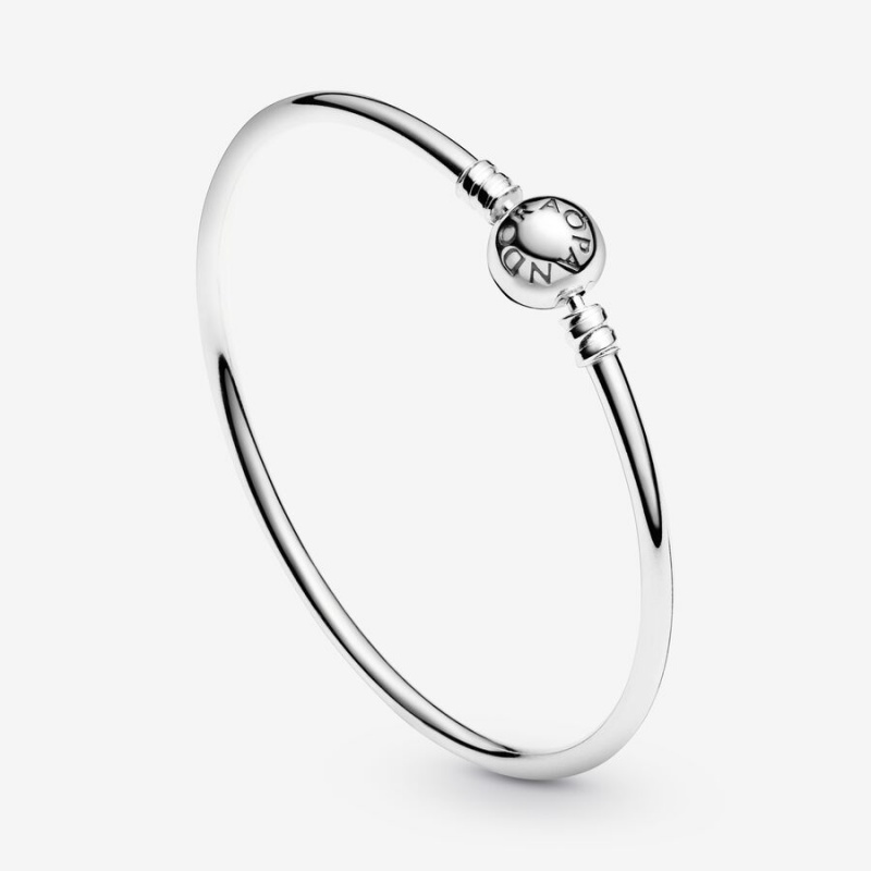 Sterling Silver Pandora Moments Bangle Charm Holders | 803-RWNJQV