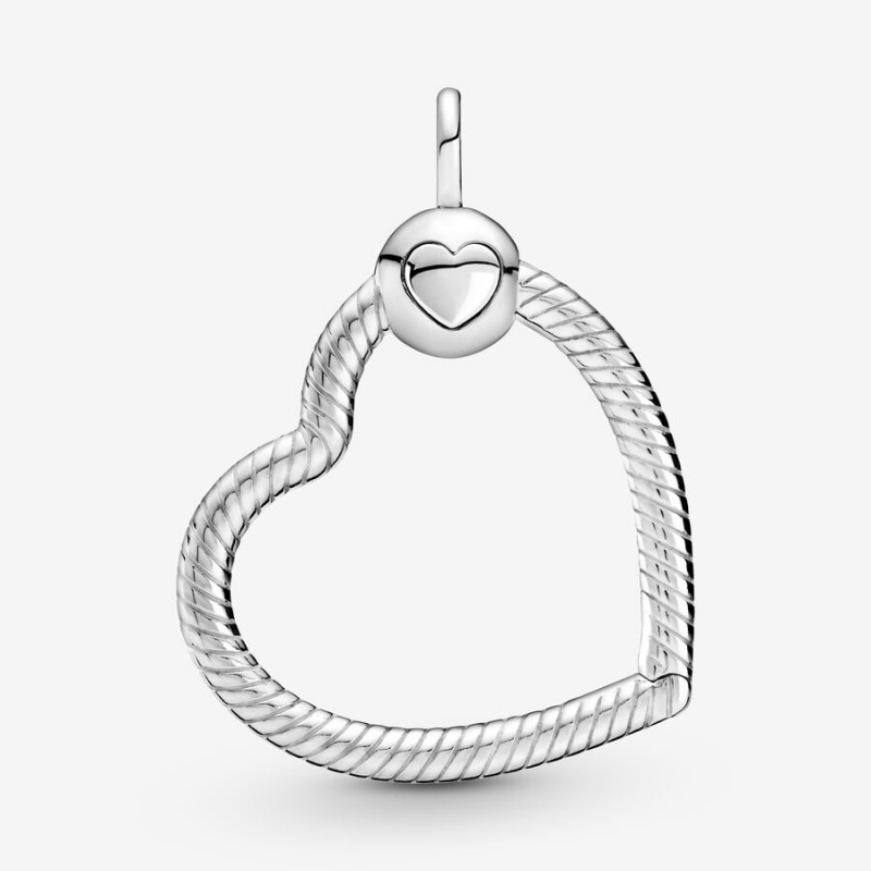 Sterling Silver Pandora Moments Heart Charm Holders | 706-MVELAD