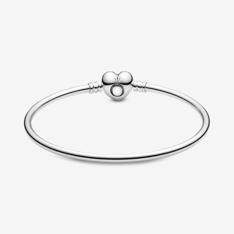 Sterling Silver Pandora Moments Heart Clasp Bangle Charm Holders | 715-ERBWAY