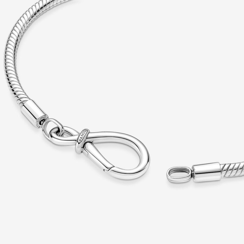 Sterling Silver Pandora Moments Infinity Knot Snake Charm Holders | 547-MJCYWH