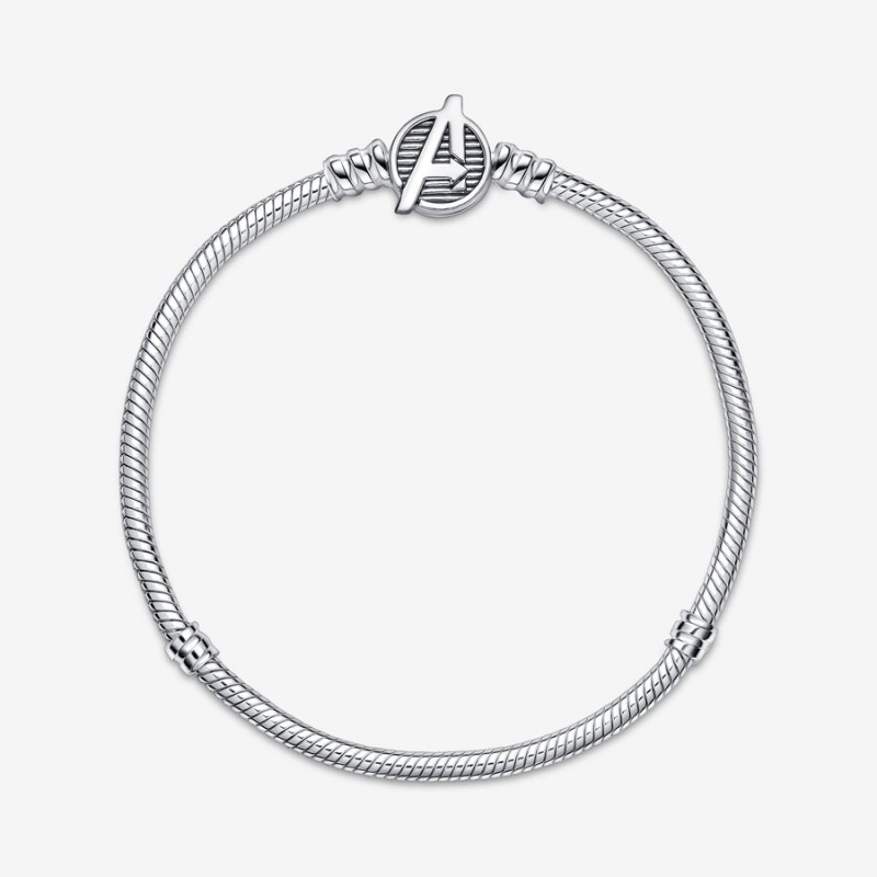 Sterling Silver Pandora Moments Marvel The Avengers Logo Clasp Snake Charm Holders | 981-IZYOSG