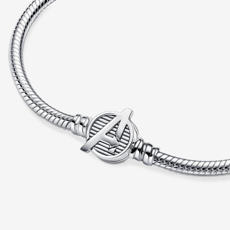 Sterling Silver Pandora Moments Marvel The Avengers Logo Clasp Snake Charm Holders | 981-IZYOSG