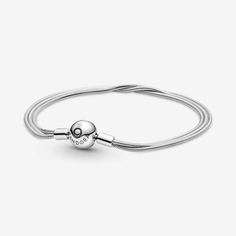 Sterling Silver Pandora Moments Multi Snake Charm Bracelets | 602-RDVBMS