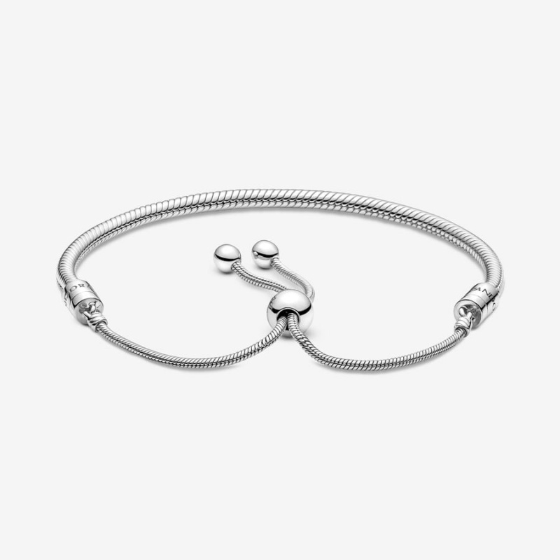 Sterling Silver Pandora Moments Snake Slider Charm Bracelets | 390-TVOUEJ