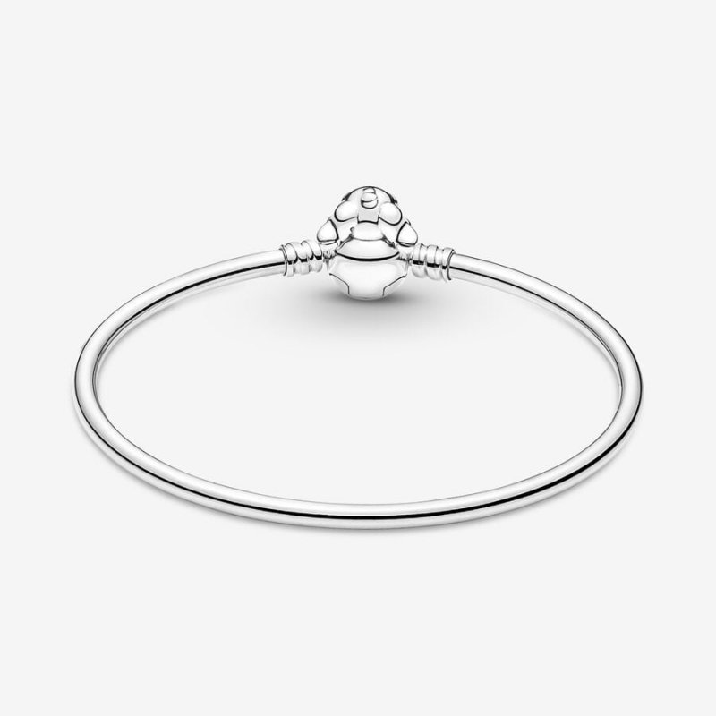 Sterling Silver Pandora Moments Stitch Biting Clasp Bangle Charm Holders | 583-CAMVYG