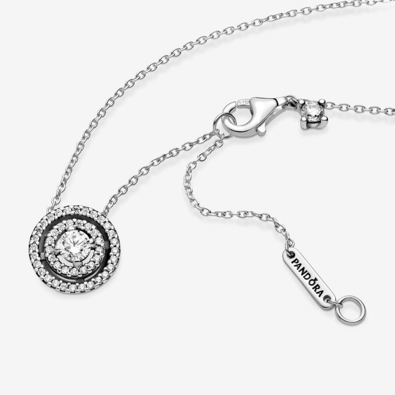 Sterling Silver Pandora Necklace & Earring Sets | 427-IENBWC