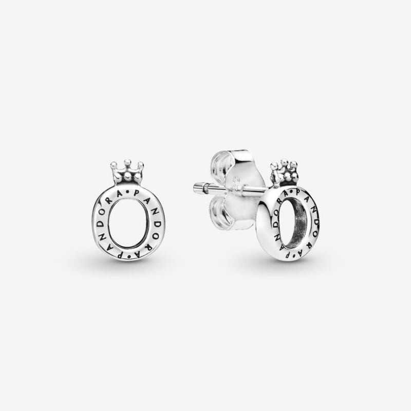 Sterling Silver Pandora Polished Crown Os Stud Earrings | 407-SBLYDR