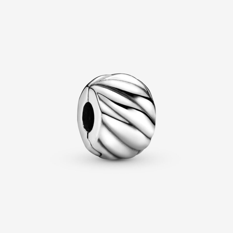 Sterling Silver Pandora Polished Feathered Clip Clips | 750-RYJSIT