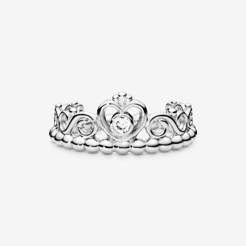 Sterling Silver Pandora Princess Tiara Crown Heart & Promise Rings | 804-HYMSCP