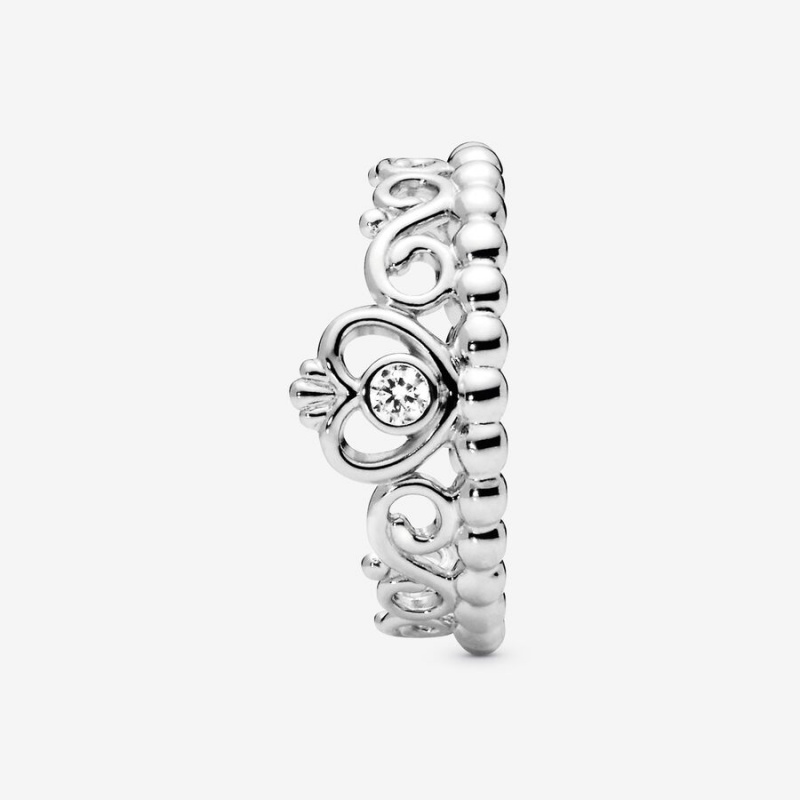 Sterling Silver Pandora Princess Tiara Crown Heart & Promise Rings | 804-HYMSCP