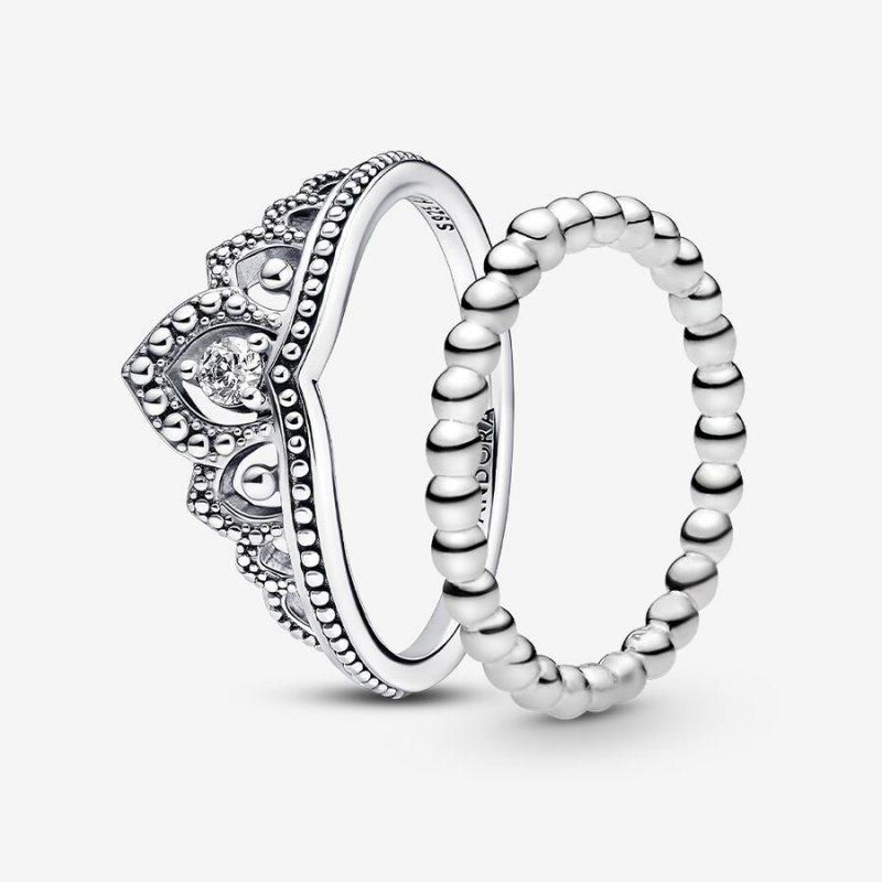 Sterling Silver Pandora Ring Sets | 012-IDMCFX