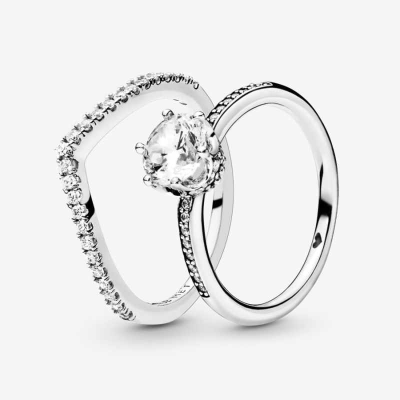 Sterling Silver Pandora Ring Sets | 384-FICHZO