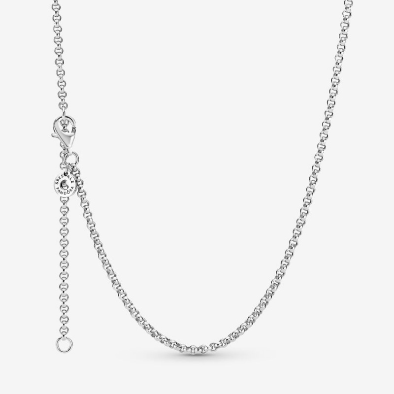 Sterling Silver Pandora Rolo Chain Necklaces | 953-ITFEMV