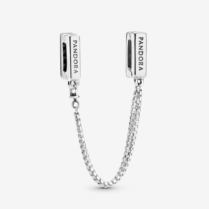 Sterling Silver Pandora Safety Clip Safety Chains | 378-HWGPDL