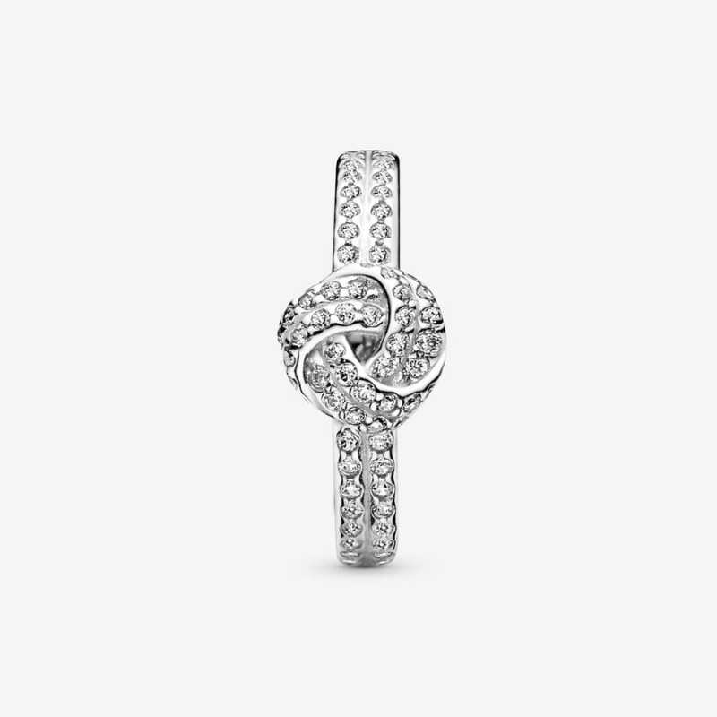 Sterling Silver Pandora Shimmering Knot Heart & Promise Rings | 647-HNSMYD