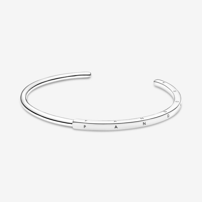 Sterling Silver Pandora Signature I-D Open Bangle Bangles | 328-CDLKJH