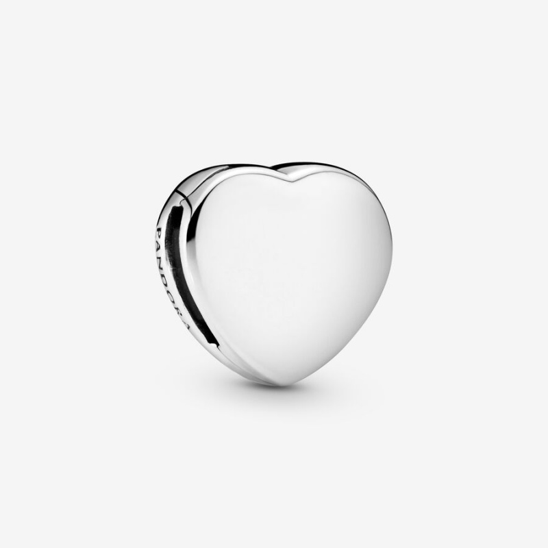 Sterling Silver Pandora Simple Heart Clip Clips | 694-KACJSO