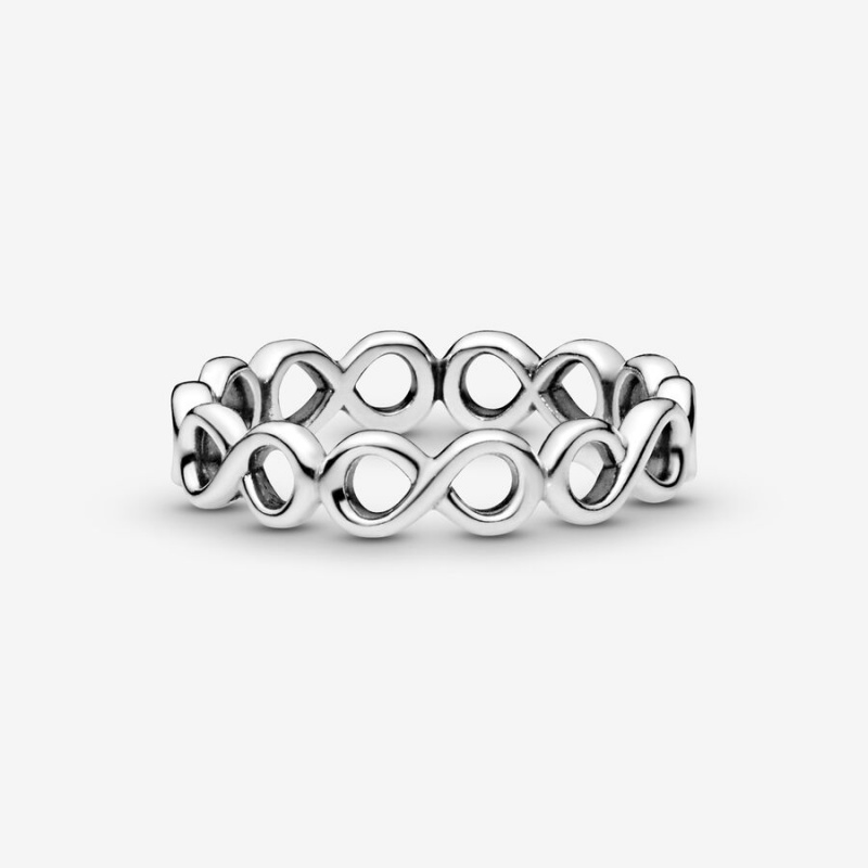 Sterling Silver Pandora Simple Infinity Band Rings | 942-IXZUAB