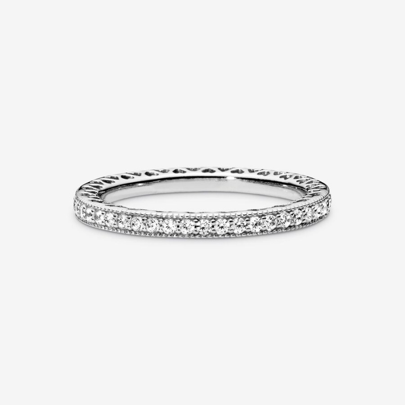 Sterling Silver Pandora Sparkle Band Rings | 325-YBELSD