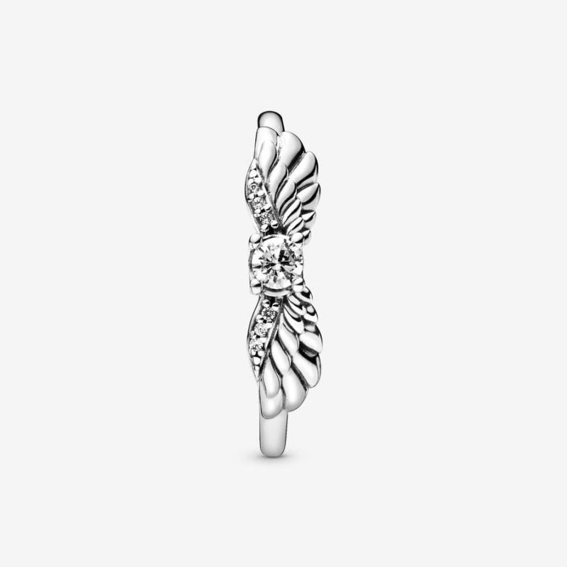 Sterling Silver Pandora Sparkling Angel Wings Statement Rings | 145-TSREPA