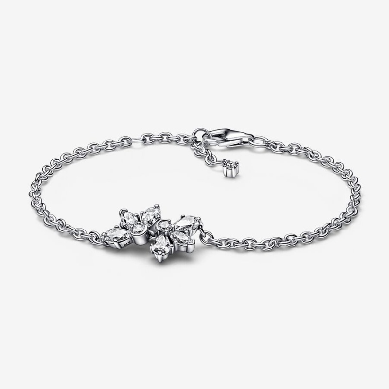 Sterling Silver Pandora Sparkling Herbarium Cluster Non-charm Bracelets | 480-GHWTVP