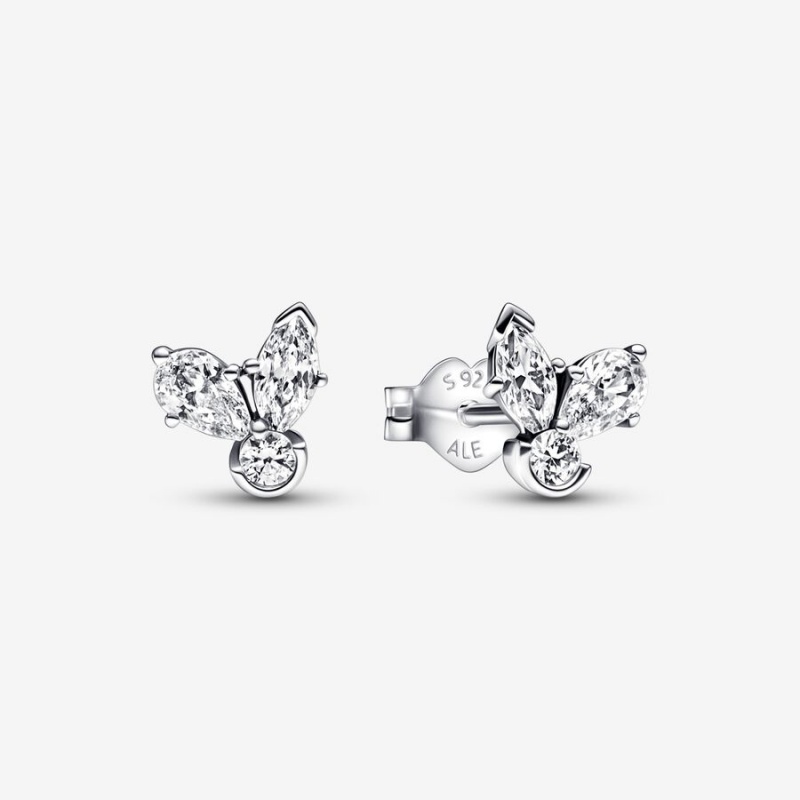 Sterling Silver Pandora Sparkling Herbarium Clusters Stud Earrings | 350-ECDAKG