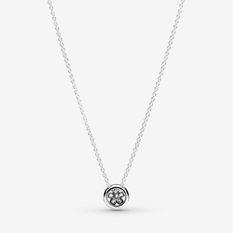 Sterling Silver Pandora Sparkling Snowflake Collier Pendant Necklaces | 861-KPENXT