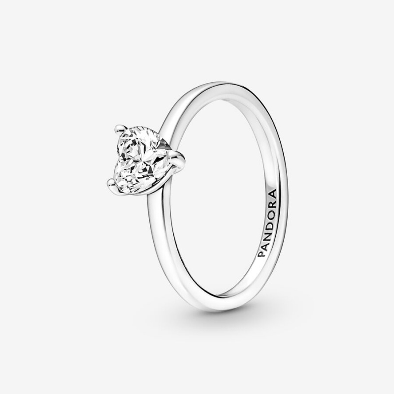 Sterling Silver Pandora Sparkling Solitaire Halo & Solitaire Rings | 743-XYJUAP