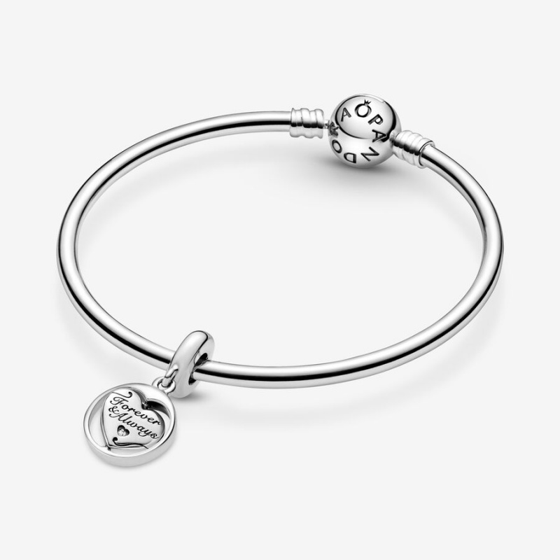 Sterling Silver Pandora Spinning Forever & Always Soulmate Dangle Dangle Charms | 376-LHGXOK