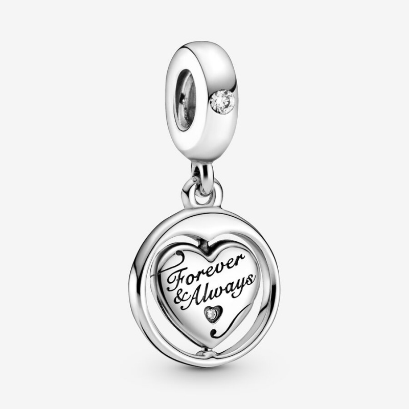 Sterling Silver Pandora Spinning Forever & Always Soulmate Dangle Dangle Charms | 376-LHGXOK