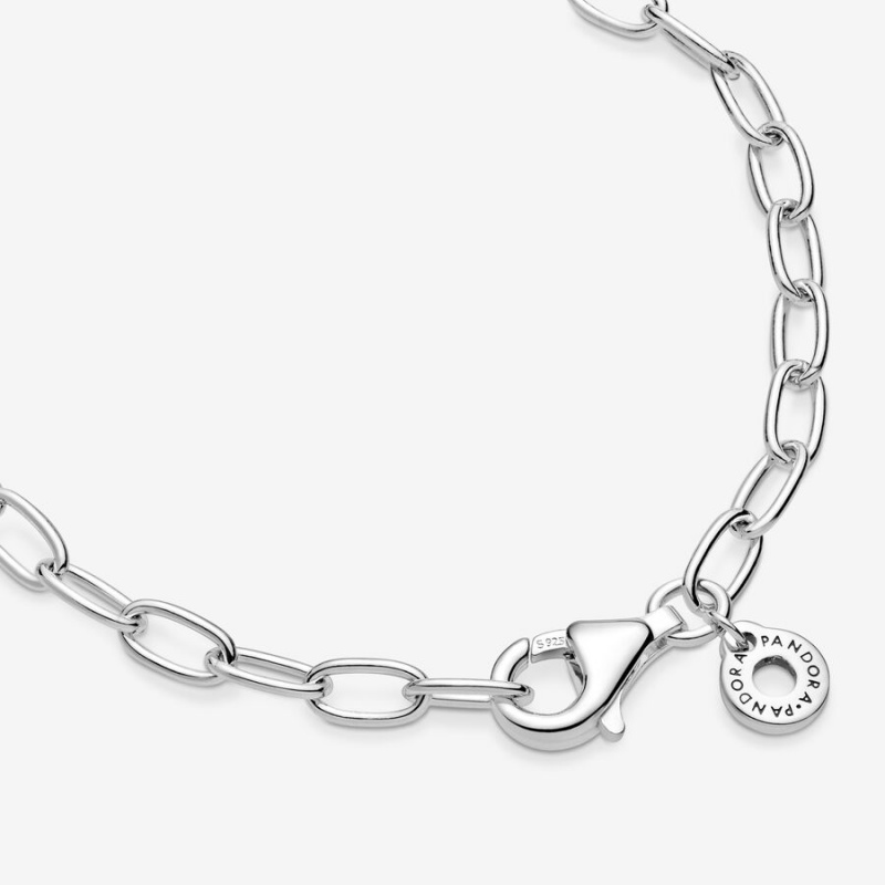 Sterling Silver Pandora Square Sparkle Halo Necklace Chain Necklaces | 901-LUKGPE