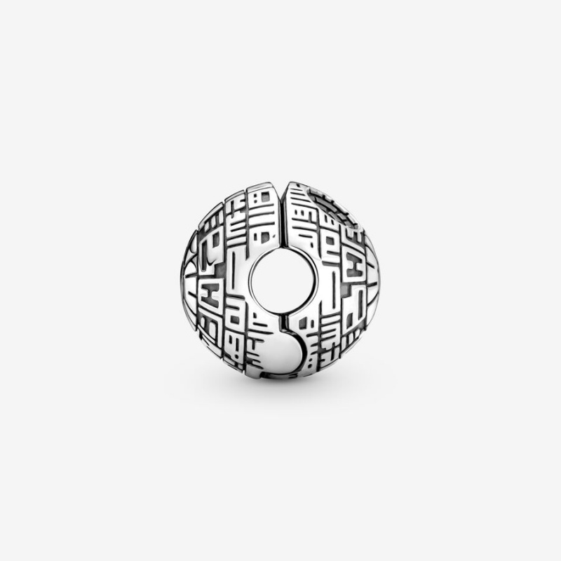 Sterling Silver Pandora Star Wars Death Star Clip Clips | 201-YPHFNU