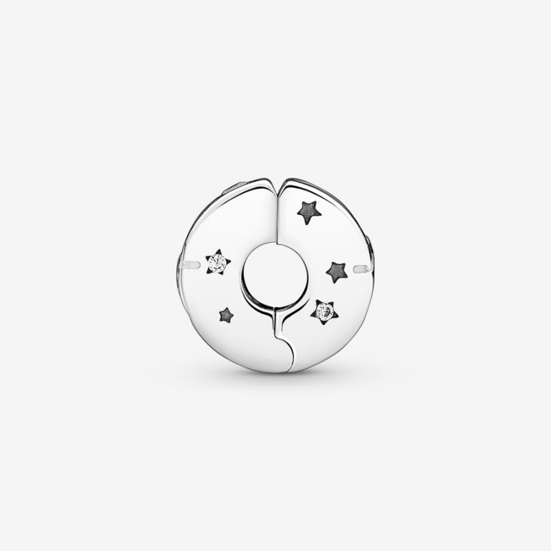 Sterling Silver Pandora Stars & Galaxy Clip Clips | 048-QMGXYI