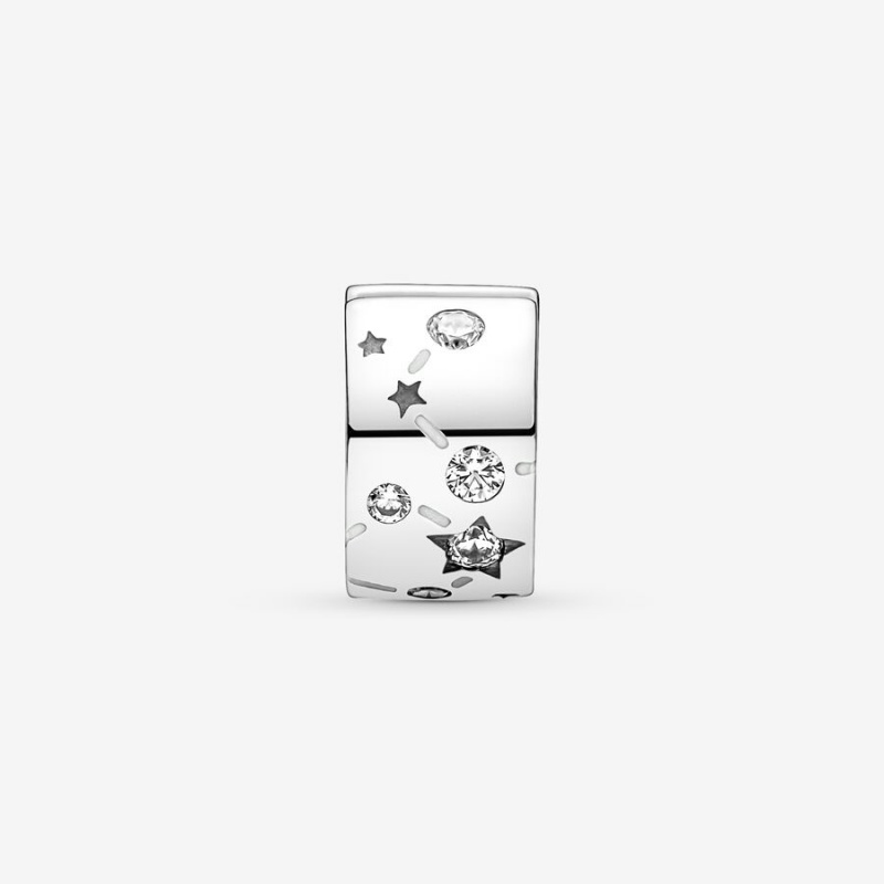 Sterling Silver Pandora Stars & Galaxy Clip Clips | 048-QMGXYI