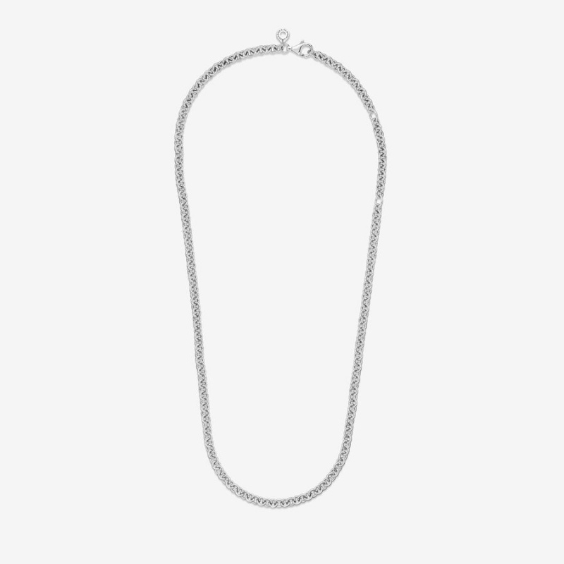 Sterling Silver Pandora Thick Cable Chain Necklaces | 298-WEUAKQ