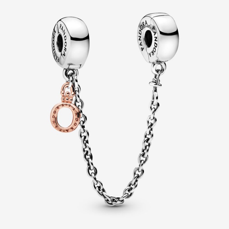 Two-tone Pandora Dangling Crown O Safety Safety Chains | 501-IADHQE