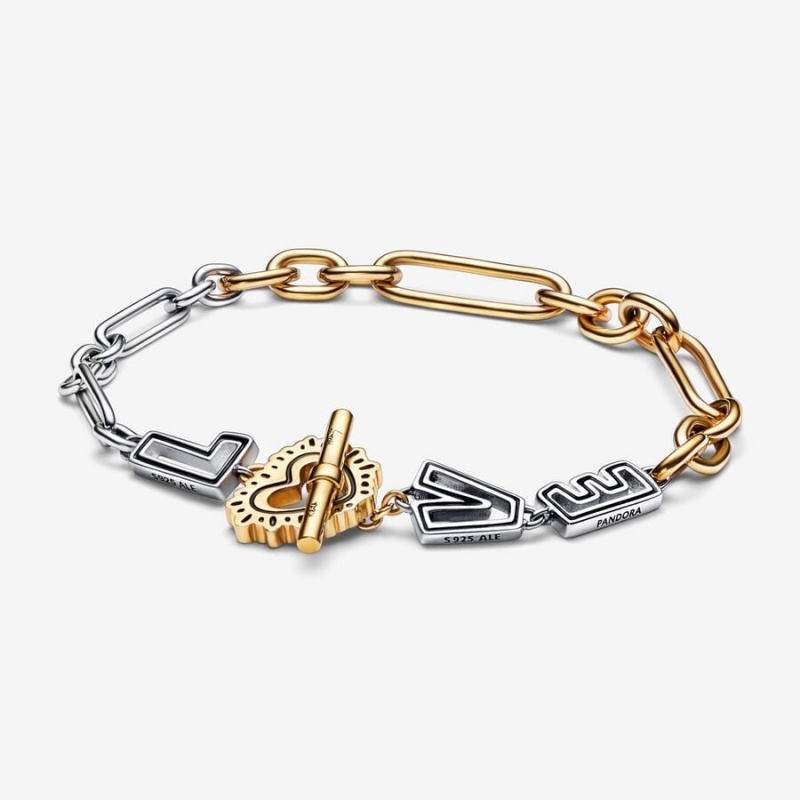 Two-tone Pandora Keith Haring x Two-tone Love Links Link Bracelets | 897-ZUMQVI