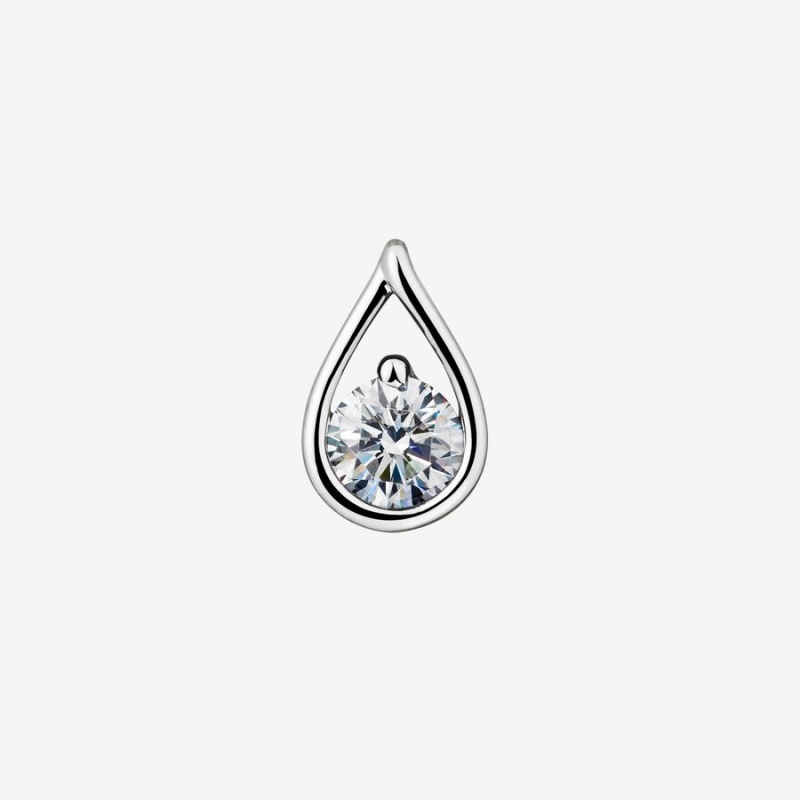 White Gold Pandora Brilliance 1.00 ct tw Diamonds Earrings | 481-LIHJCE