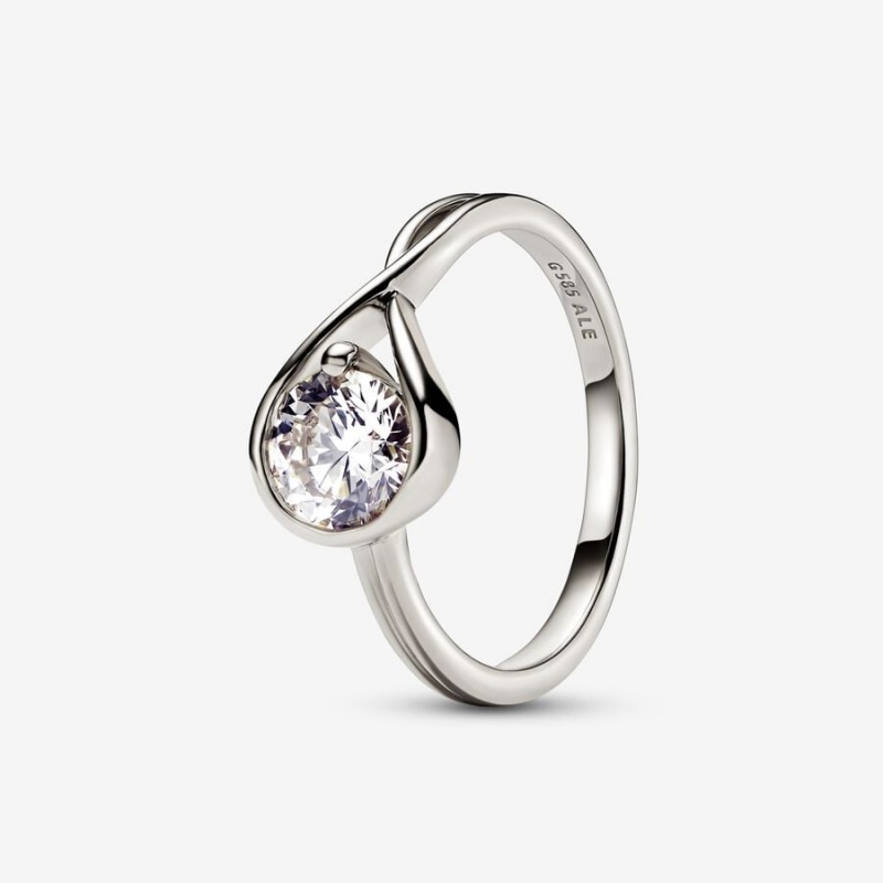 White Gold Pandora Brilliance 1.00 ct tw Diamond Rings | 491-XKYUOE