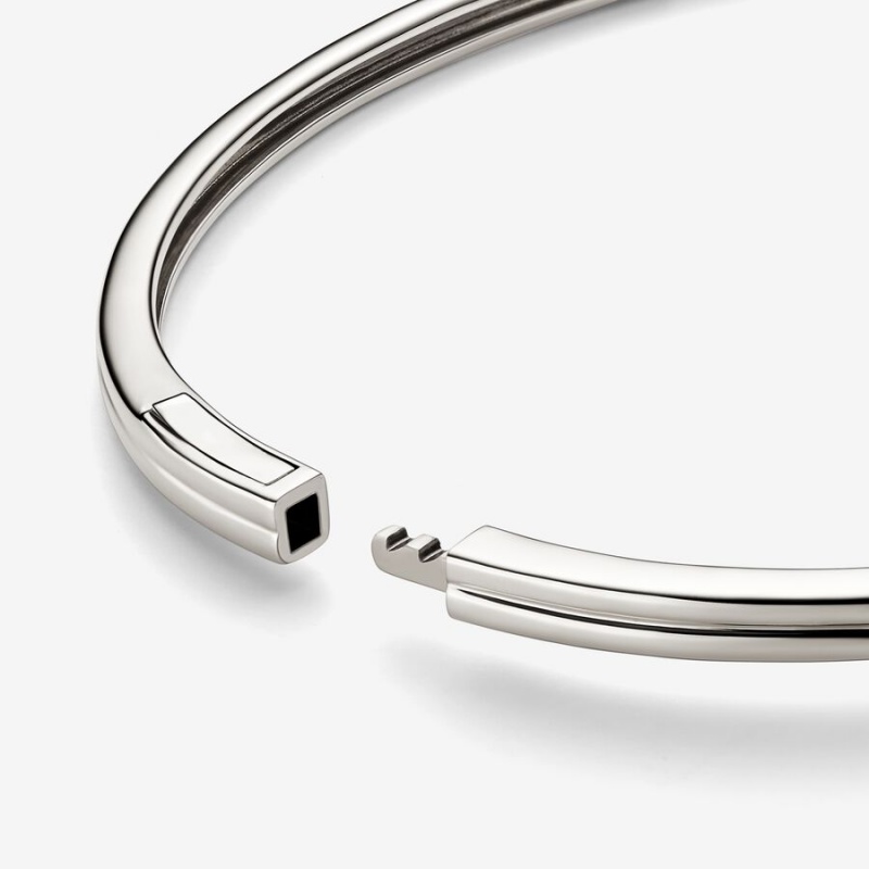 White Gold Pandora Brilliance Lab-created 0.25 ct tw Diamond Bangle Bangles | 784-DKBXPV