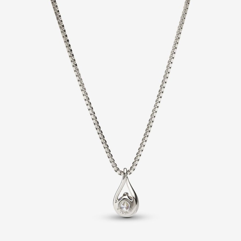 White Gold Pandora Brilliance Lab-created 0.25 ct tw Diamond Lab-Created Diamond Necklaces | 035-DLCUPA